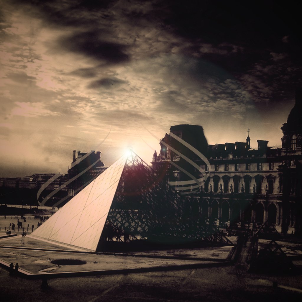 Обои небо, линии, париж, пирамида, франция, лувр, the sky, line, paris, pyramid, france, the louvre разрешение 1920x1200 Загрузить