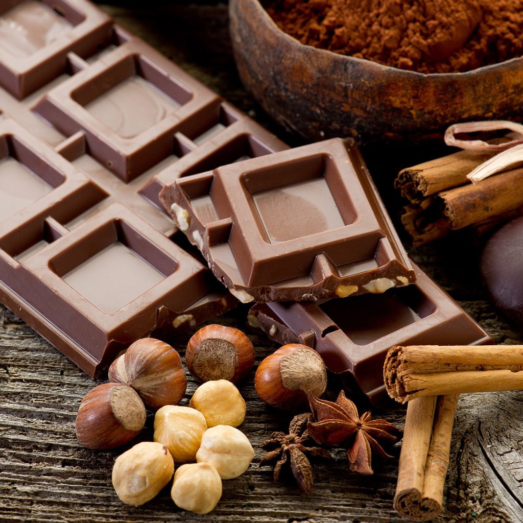 Обои корица, шоколад, фундук, cinnamon, chocolate, hazelnuts разрешение 1920x1200 Загрузить