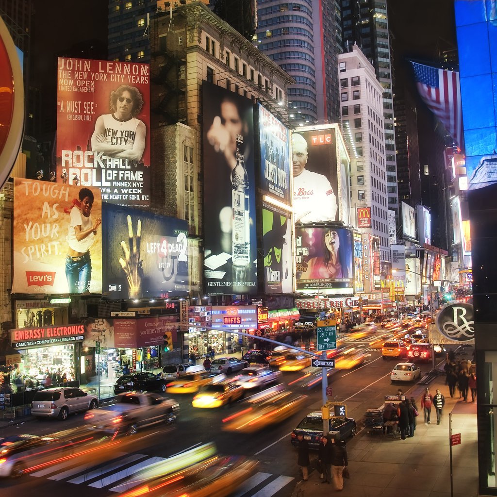 Обои ночь, машины, огни, times square at night, таймс-сквер, вечер, нью - йорк, города, город, небоскребы, движение, улица, night, machine, lights, times square, the evening, new york, city, the city, skyscrapers, movement, street разрешение 4285x2821 Загрузить