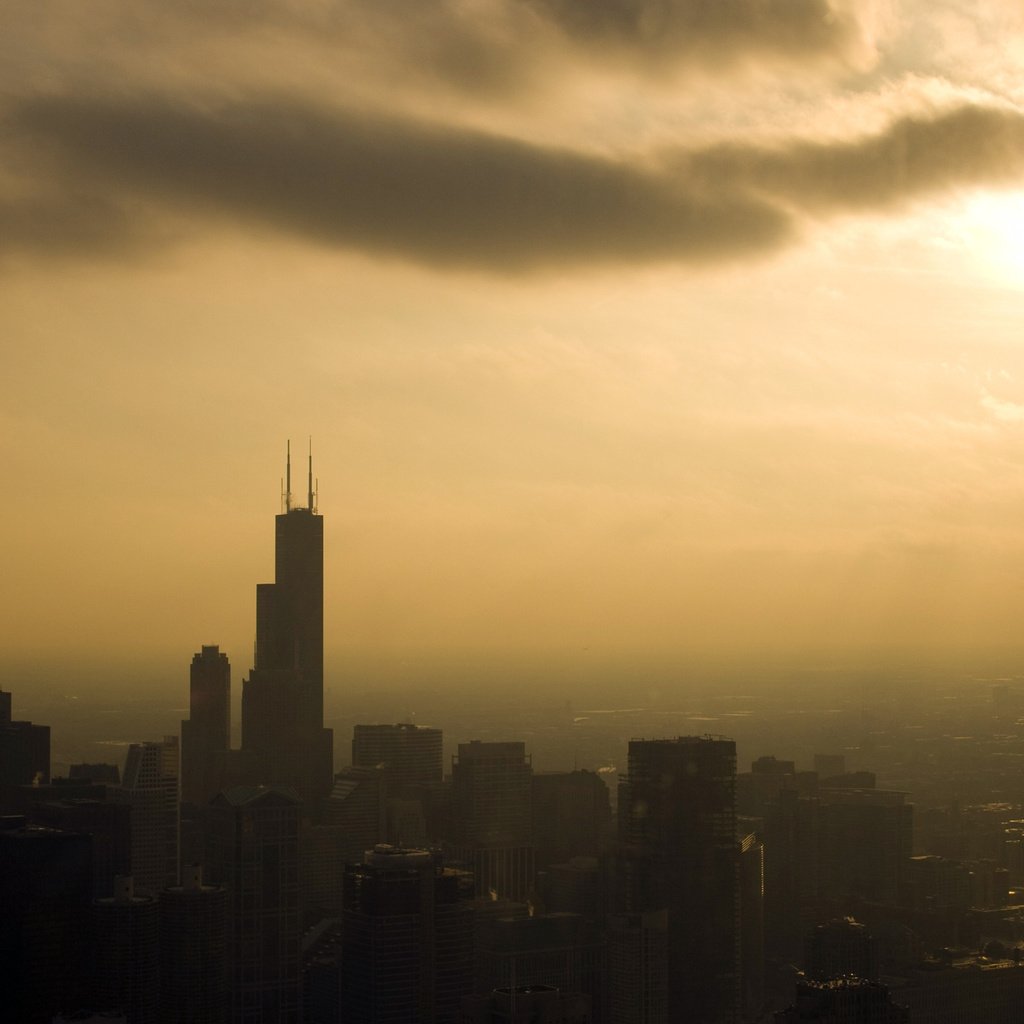 Обои облака, небоскребы, чикаго, clouds, skyscrapers, chicago разрешение 2560x1600 Загрузить