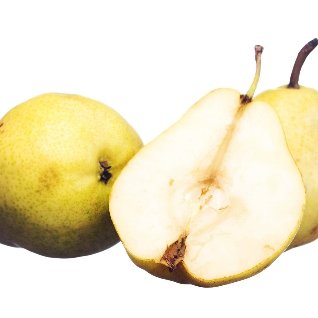 Обои фрукты, белый фон, груши, fruit, white background, pear разрешение 1920x1280 Загрузить