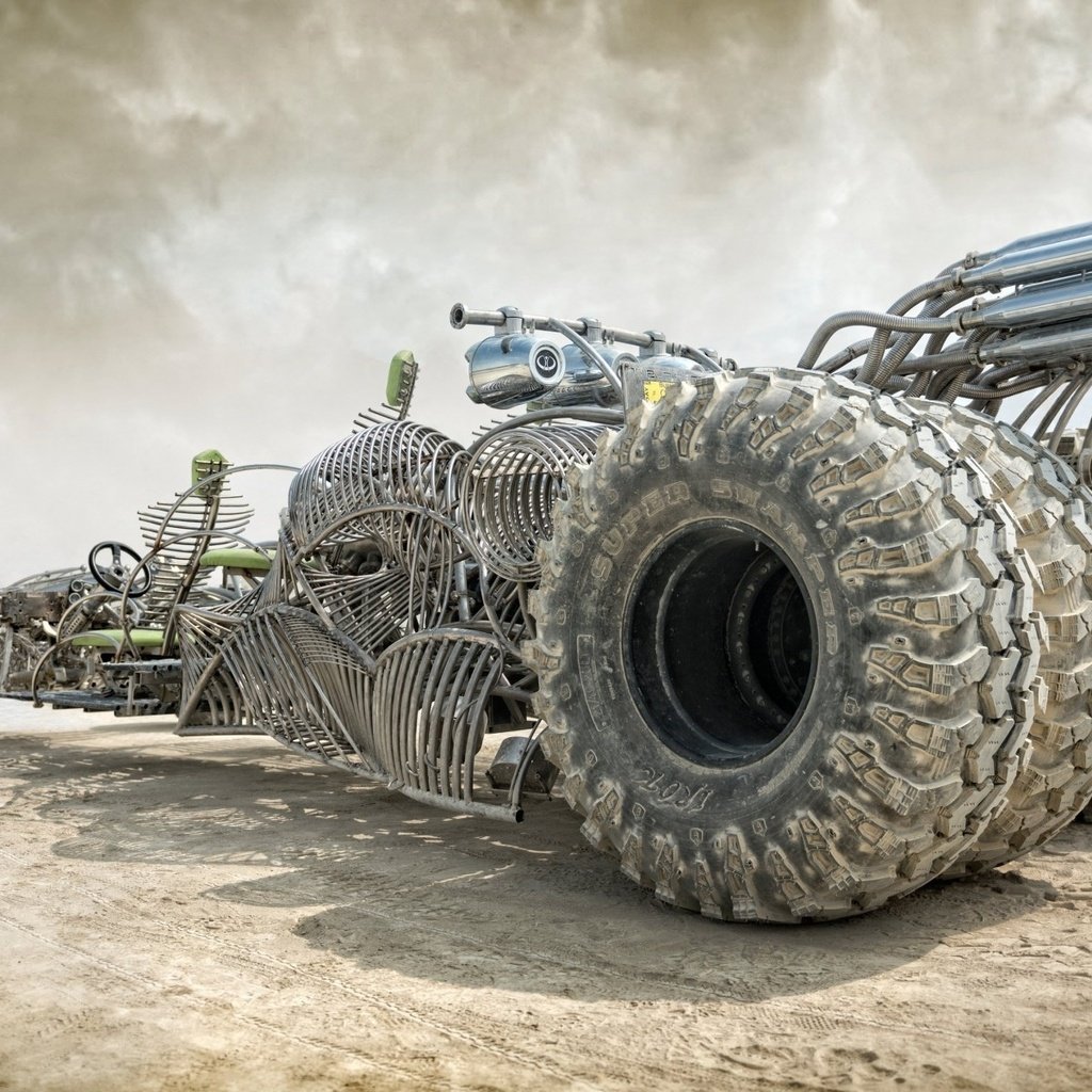 Обои колеса, пустыня, авто, деревье, каркас, безумный макс, wheel, desert, auto, f, frame, mad max разрешение 1920x1200 Загрузить