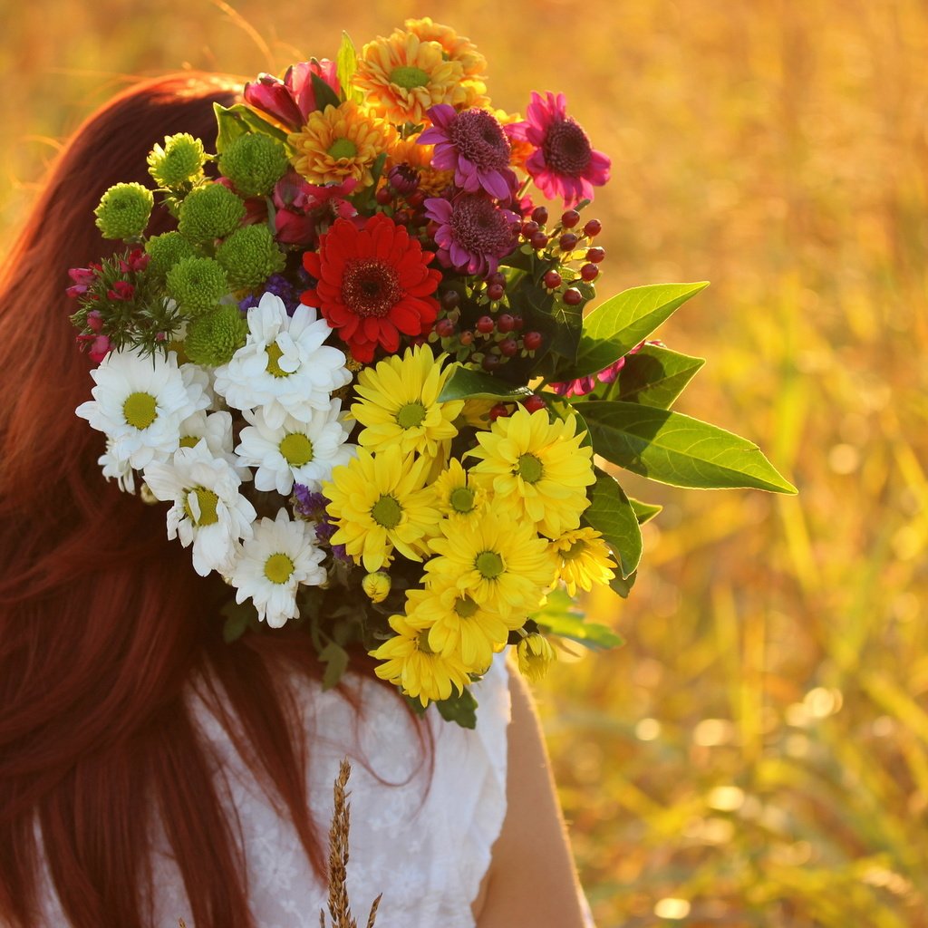 Обои цветы, девушка, лето, flowers, girl, summer разрешение 2560x1600 Загрузить
