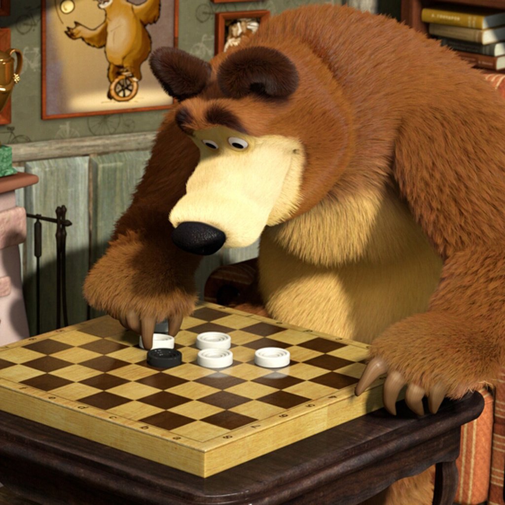 Обои шахматы, медведь, мультфильм, и, маша, biar, ches, chess, bear, cartoon, and, masha разрешение 1920x1080 Загрузить