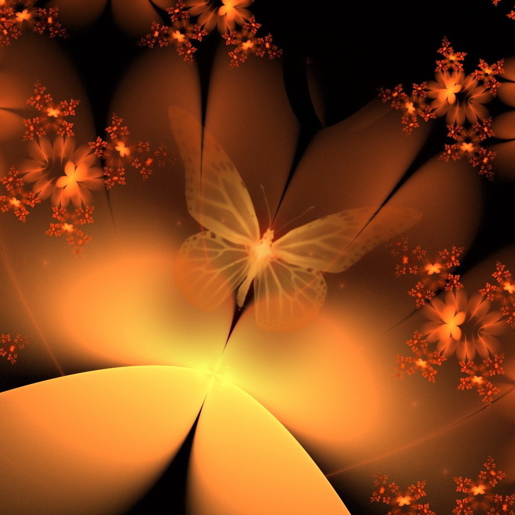 Обои цветы, абстракция, цвет, бабочка, flowers, abstraction, color, butterfly разрешение 1920x1080 Загрузить
