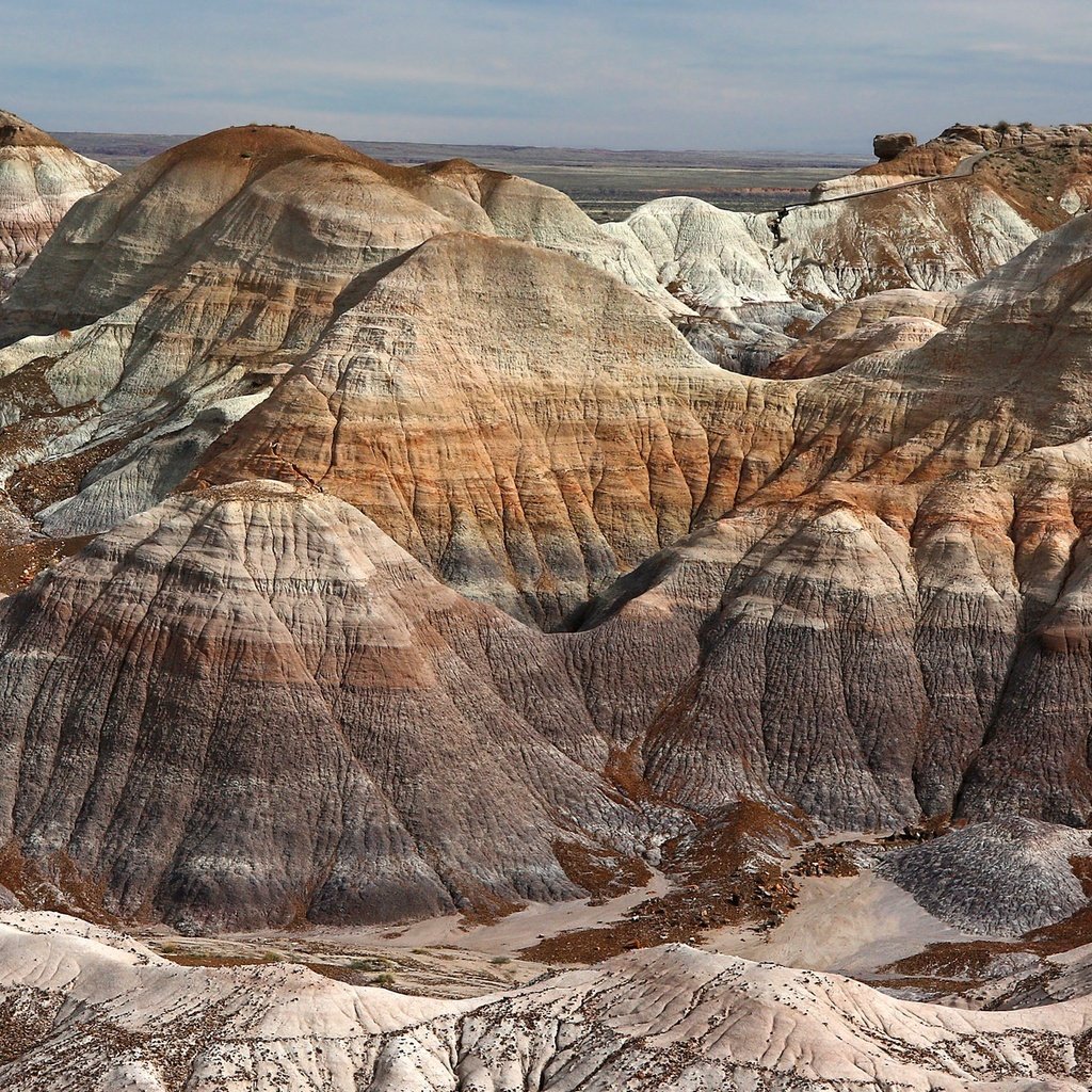 Обои горы, природа, сша, аризона, петрифайд-форест, mountains, nature, usa, az, petrified forest разрешение 2048x1214 Загрузить