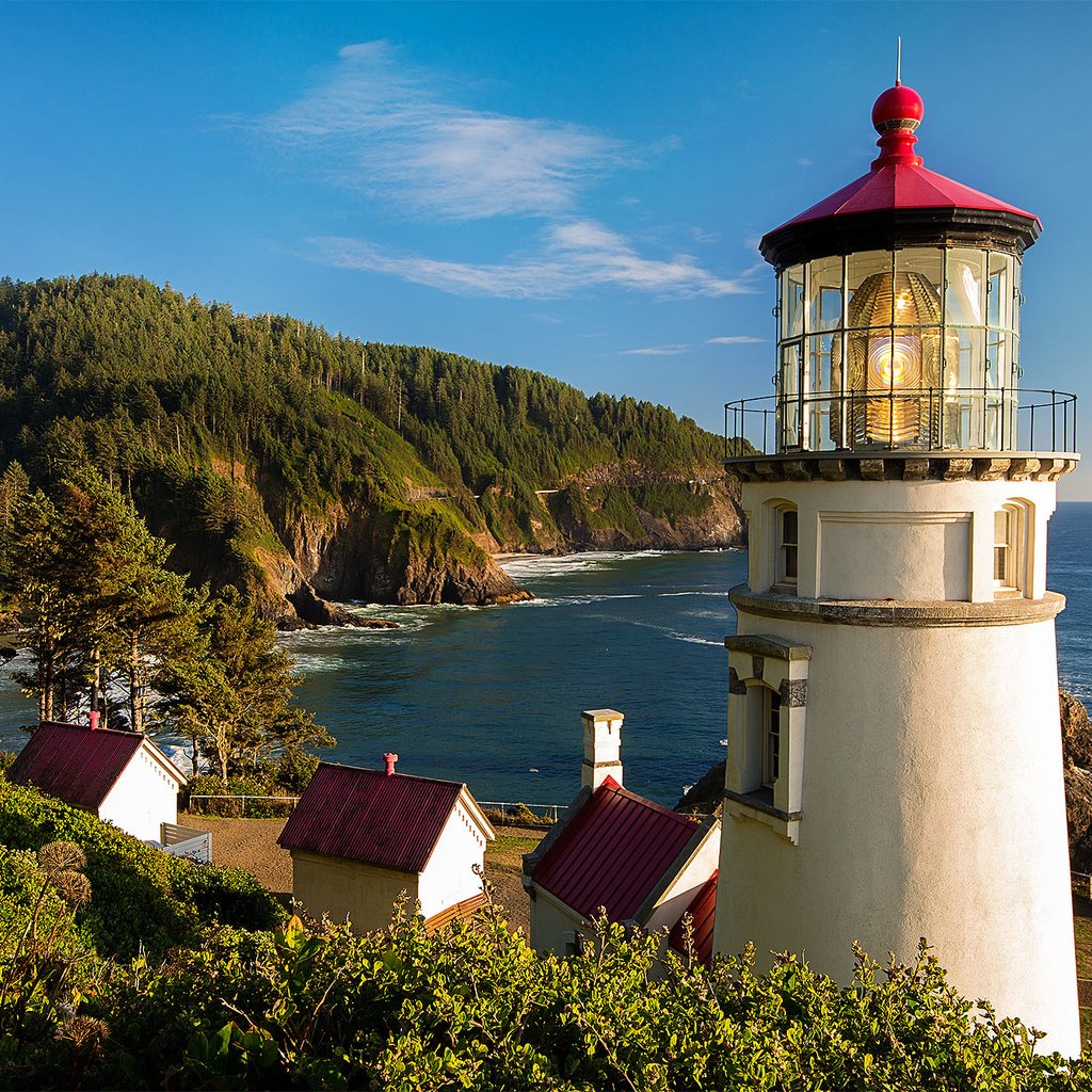 Обои природа, пляж, маяк, океан, oregon coast, heceta head light, nature, beach, lighthouse, the ocean разрешение 2000x1333 Загрузить