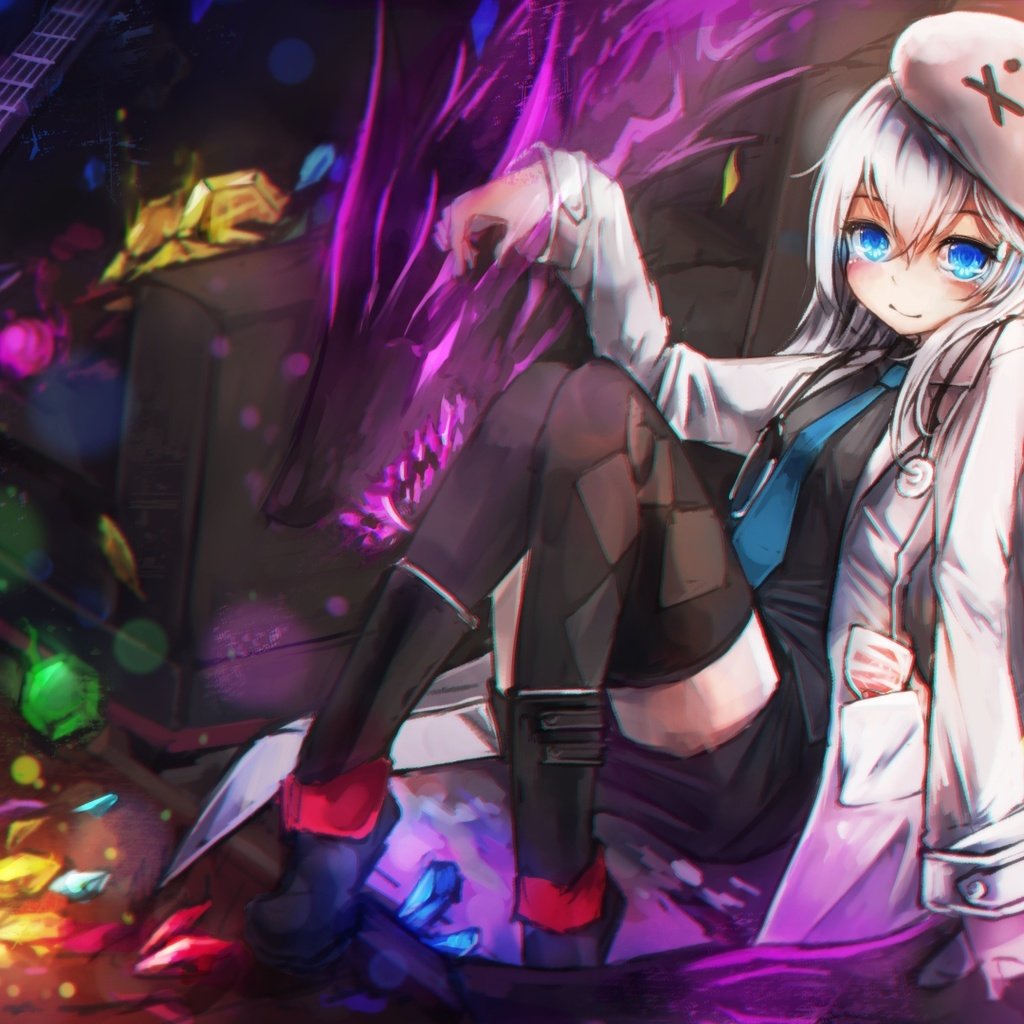 Обои аниме, лоли, белые волосы, stella, soul worker, anime, loli, white hair разрешение 1920x1080 Загрузить