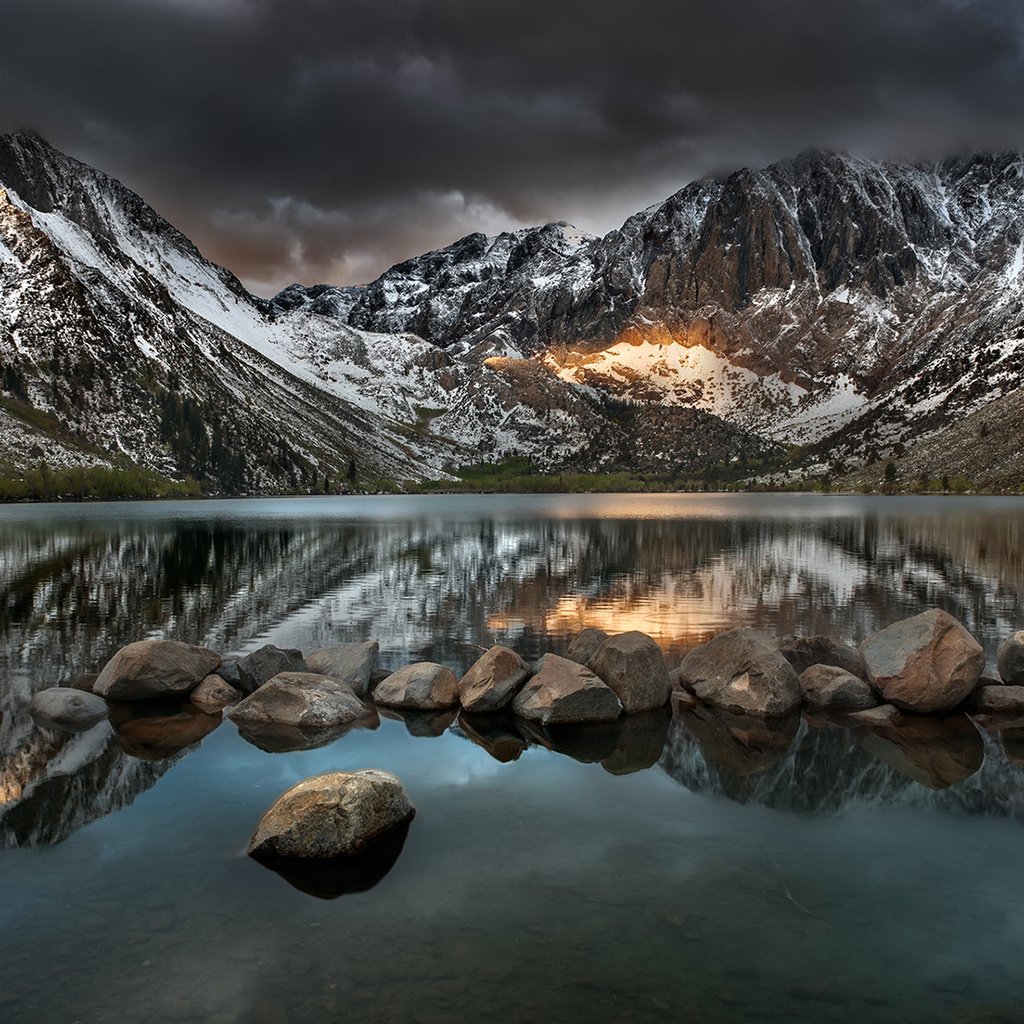 Обои озеро, горы, природа, камни, отражение, пейзаж, matt granz, lake, mountains, nature, stones, reflection, landscape разрешение 1920x1200 Загрузить