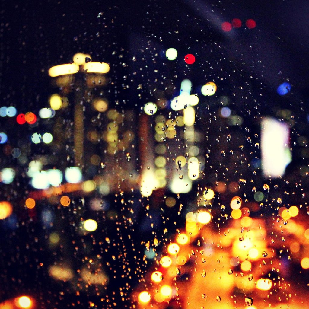 Обои ночь, огни, капли, город, дождь, стекло, боке, night, lights, drops, the city, rain, glass, bokeh разрешение 1920x1200 Загрузить