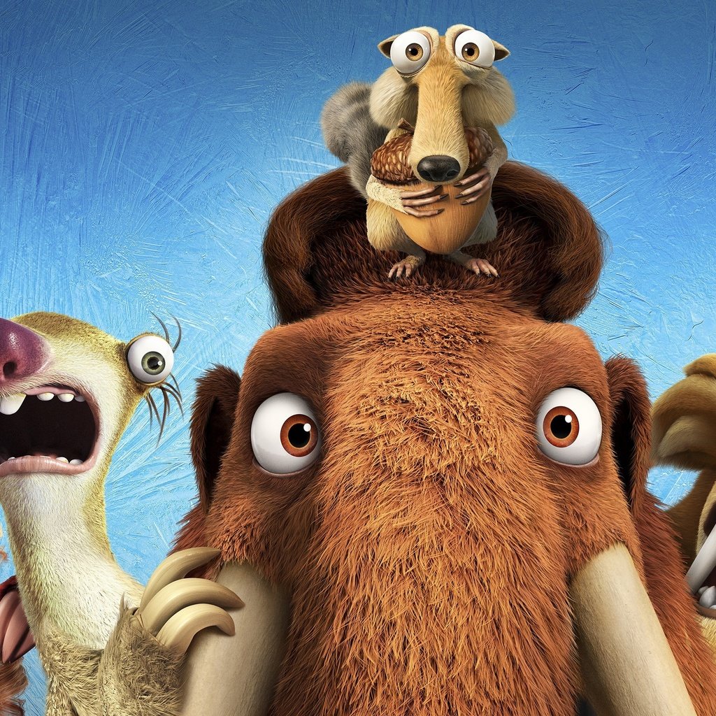 Обои мультфильм, ледниковый период, персонажи, ice age collision course, cartoon, ice age, characters разрешение 3840x2160 Загрузить