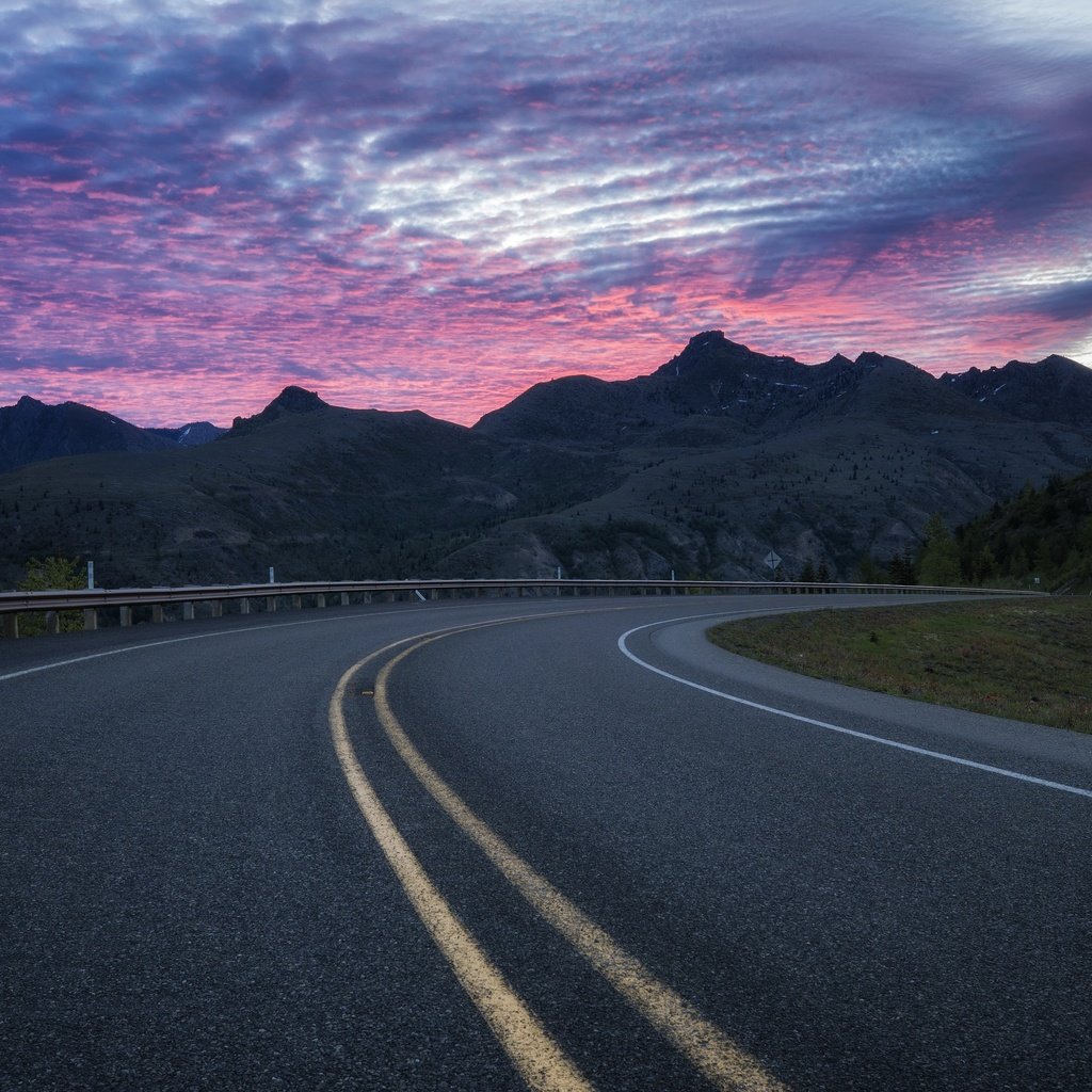 Обои небо, дорога, закат, the sky, road, sunset разрешение 3840x2160 Загрузить