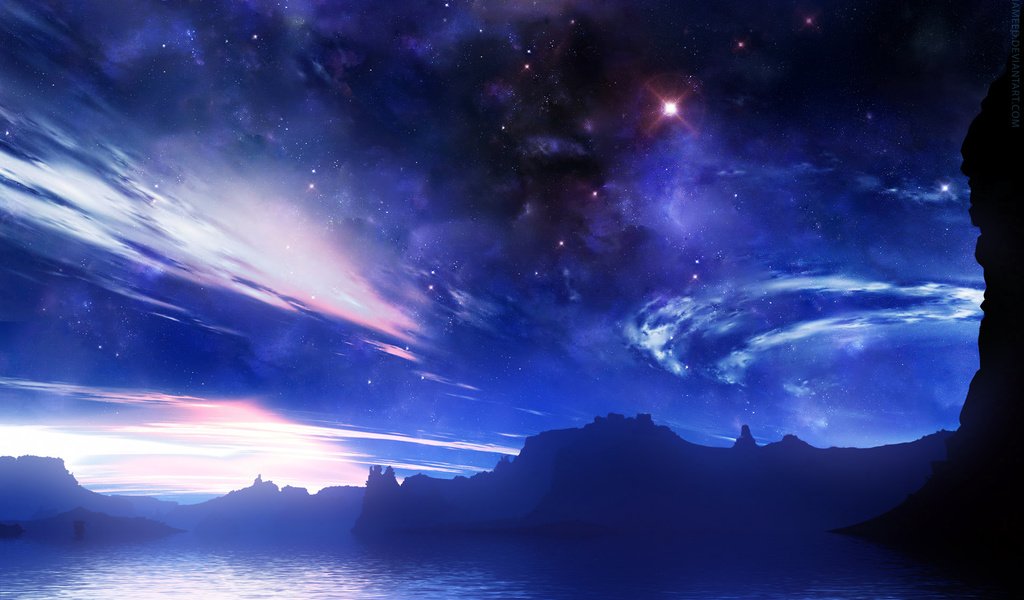 Обои небо, облака, звезды, астрономия, побег, the sky, clouds, stars, astronomy, escape разрешение 2560x1600 Загрузить