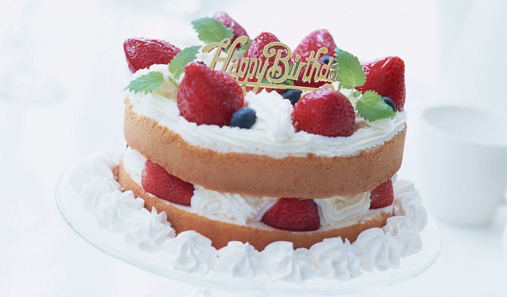 Обои клубника, торт, strawberry, cake разрешение 1920x1200 Загрузить