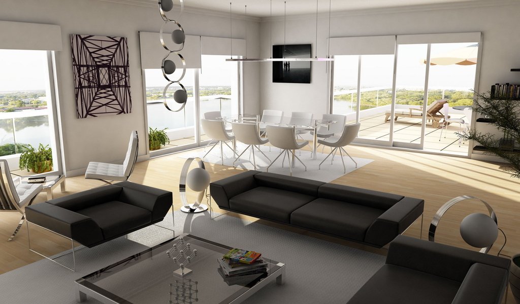 Обои интерьер, гостиная, interior, living room разрешение 3000x2250 Загрузить