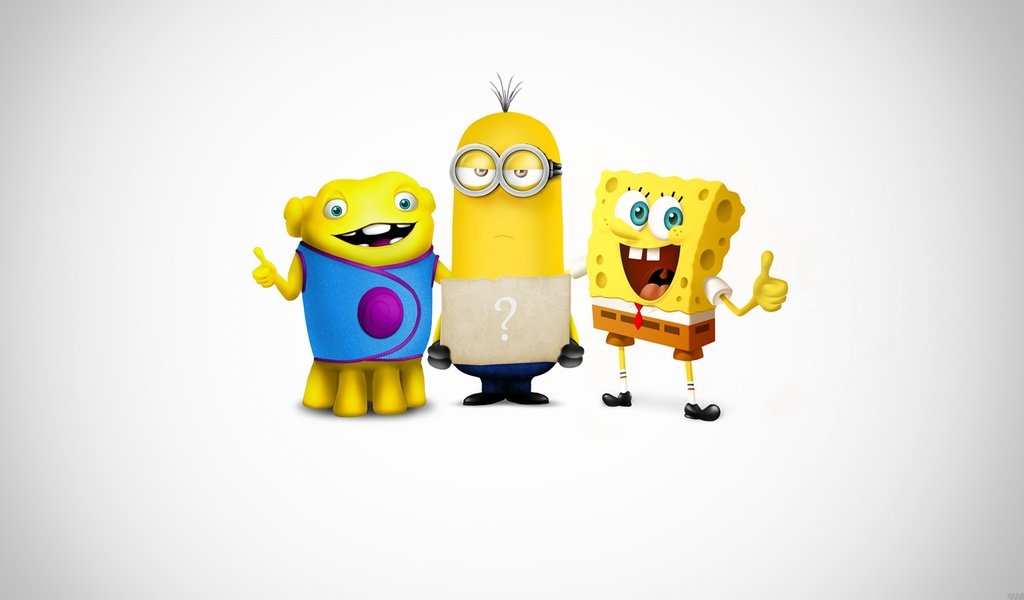 Обои кевин, спанч боб, миньон, супер команда, kevin, spongebob, minion, super team разрешение 2560x1600 Загрузить