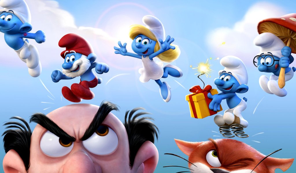 Обои мультфильм, постер, смурфики, smurfs, смурфетта, cartoon, poster, the smurfs, smurfette разрешение 2560x1600 Загрузить