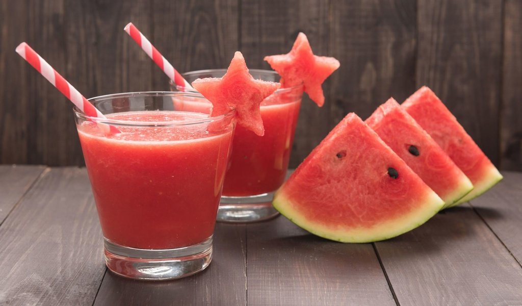 Обои арбуз, стаканы, сок, watermelon, glasses, juice разрешение 1920x1200 Загрузить
