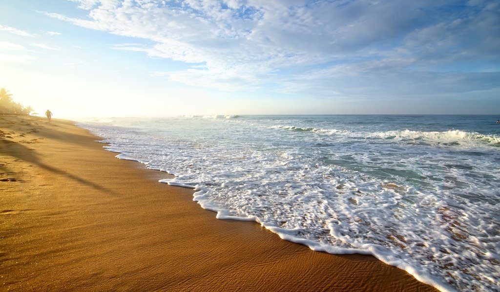 Обои небо, природа, берег, волны, пляж, шри-ланка, the sky, nature, shore, wave, beach, sri lanka разрешение 2880x1800 Загрузить