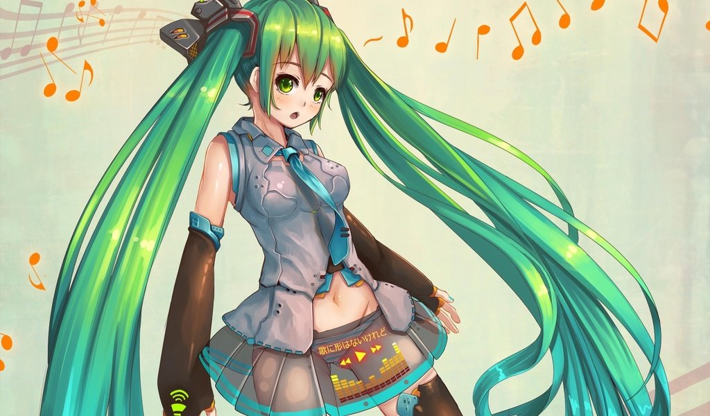 Обои арт, аниме, вокалоид, зеленые волосы, мику хацунэ, fangxiang cuoluan, art, anime, vocaloid, green hair, hatsune miku разрешение 2000x1554 Загрузить