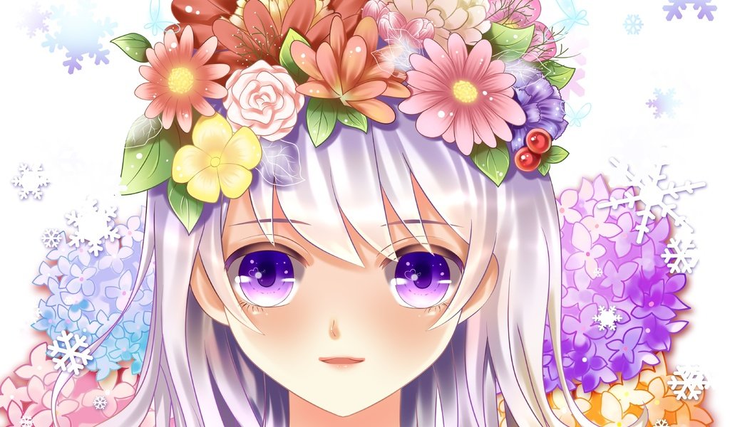 Обои глаза, цветы, девушка, розы, аниме, лицо, eyes, flowers, girl, roses, anime, face разрешение 4724x3789 Загрузить