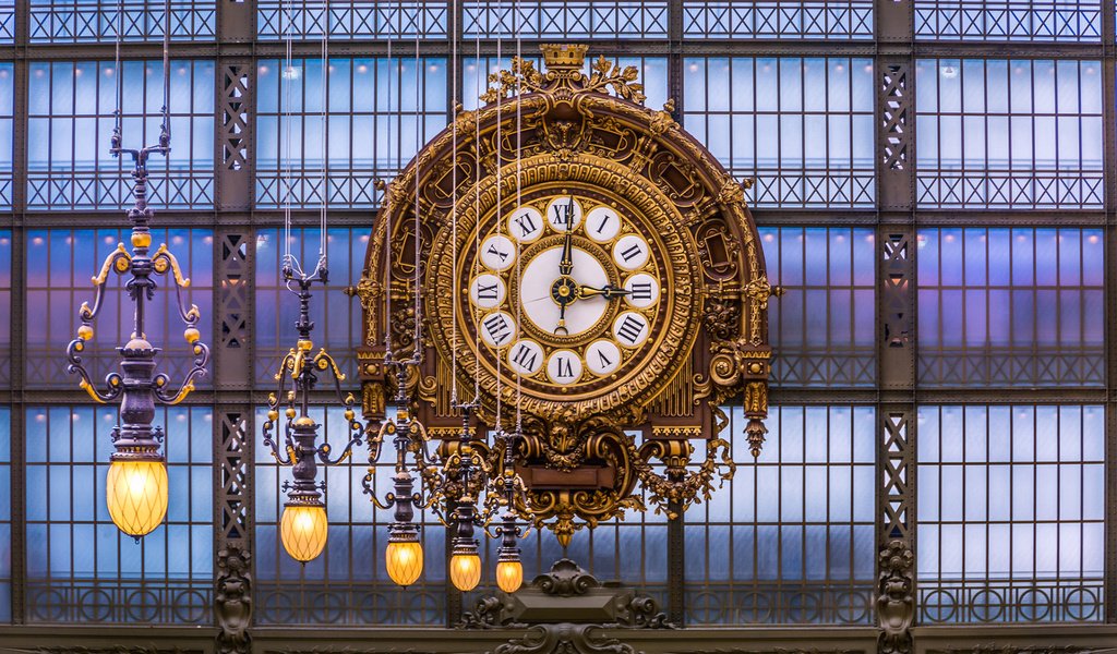 Обои фонари, часы, париж, франция, robert c. schmalle, музей орсе, lights, watch, paris, france, musee d'orsay разрешение 1920x1200 Загрузить