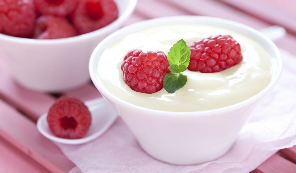 Обои малина, ягоды, десерт, йогурт, крем, raspberry, berries, dessert, yogurt, cream разрешение 1920x1278 Загрузить