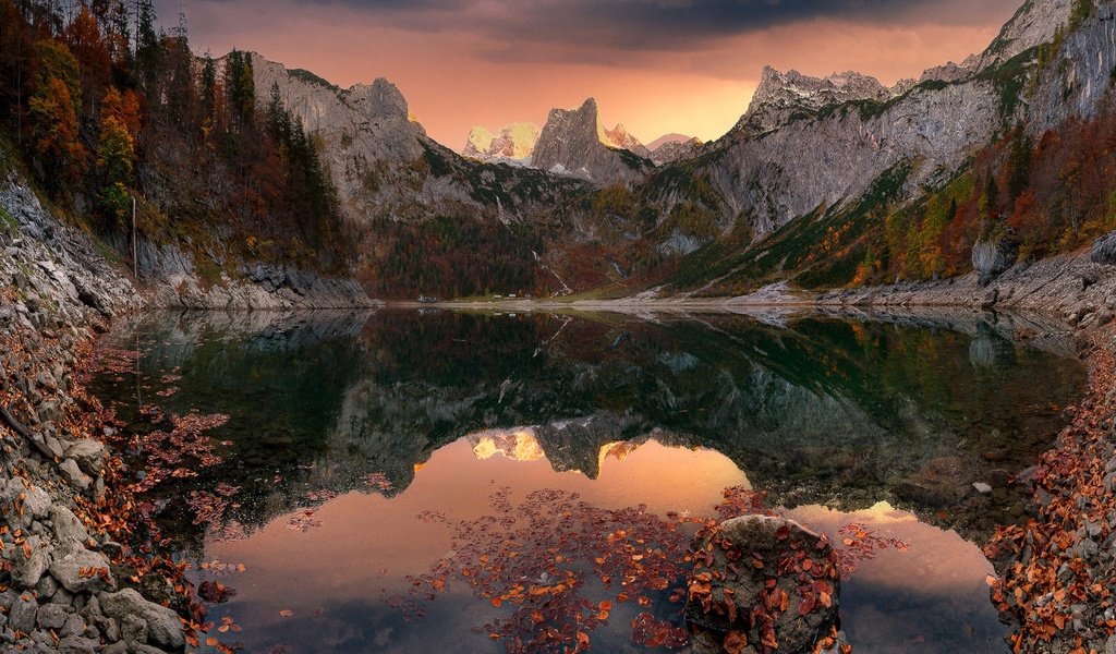Обои озеро, горы, природа, пейзаж, осень, австрия, lake, mountains, nature, landscape, autumn, austria разрешение 1990x1322 Загрузить