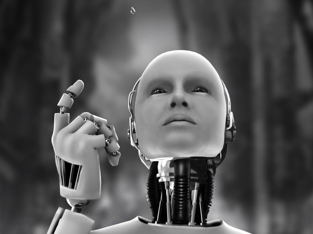 Обои капля, чёрно-белое, робот, андроид, drop, black and white, robot, android разрешение 3009x1895 Загрузить