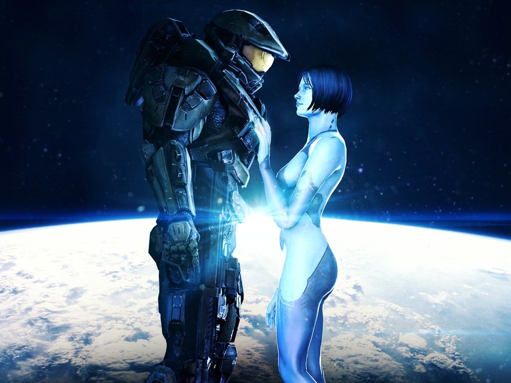 Обои космос, нимб, cortana, john-117, master chief, space, halo разрешение 3052x1541 Загрузить