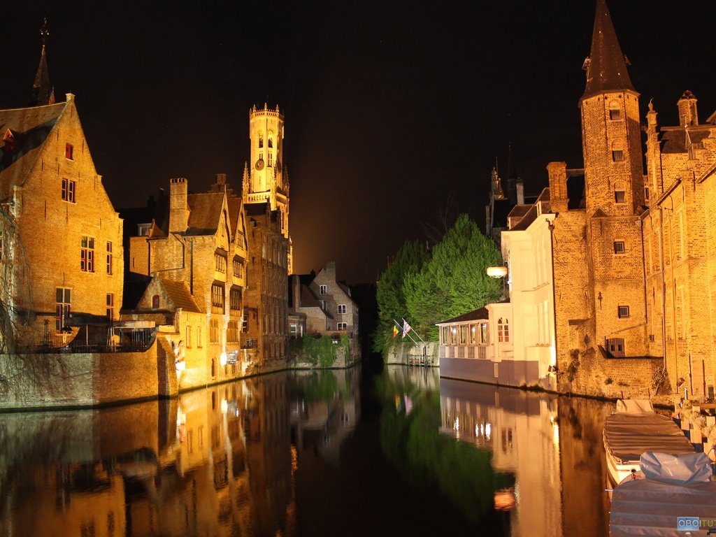 Обои ночь, огни, река, здания, германия, брюгге, night, lights, river, building, germany, bruges разрешение 3000x2000 Загрузить