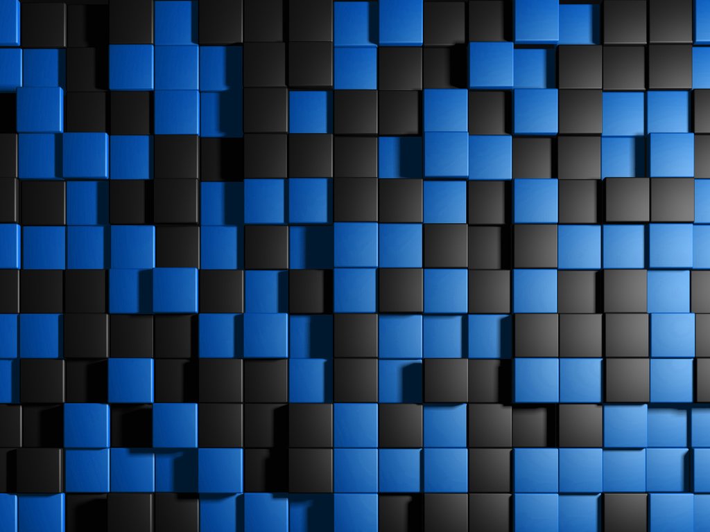 Обои квадраты, кубы, синие, чёрные, squares, cuba, blue, black разрешение 3840x2400 Загрузить