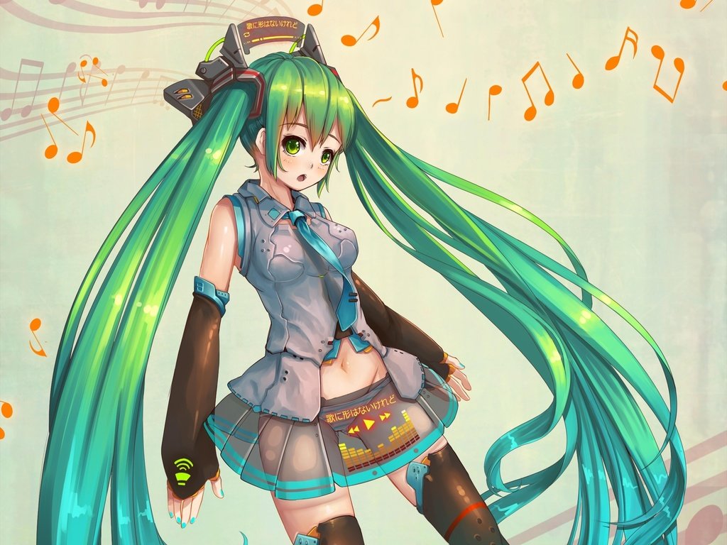 Обои арт, аниме, вокалоид, зеленые волосы, мику хацунэ, fangxiang cuoluan, art, anime, vocaloid, green hair, hatsune miku разрешение 2000x1554 Загрузить