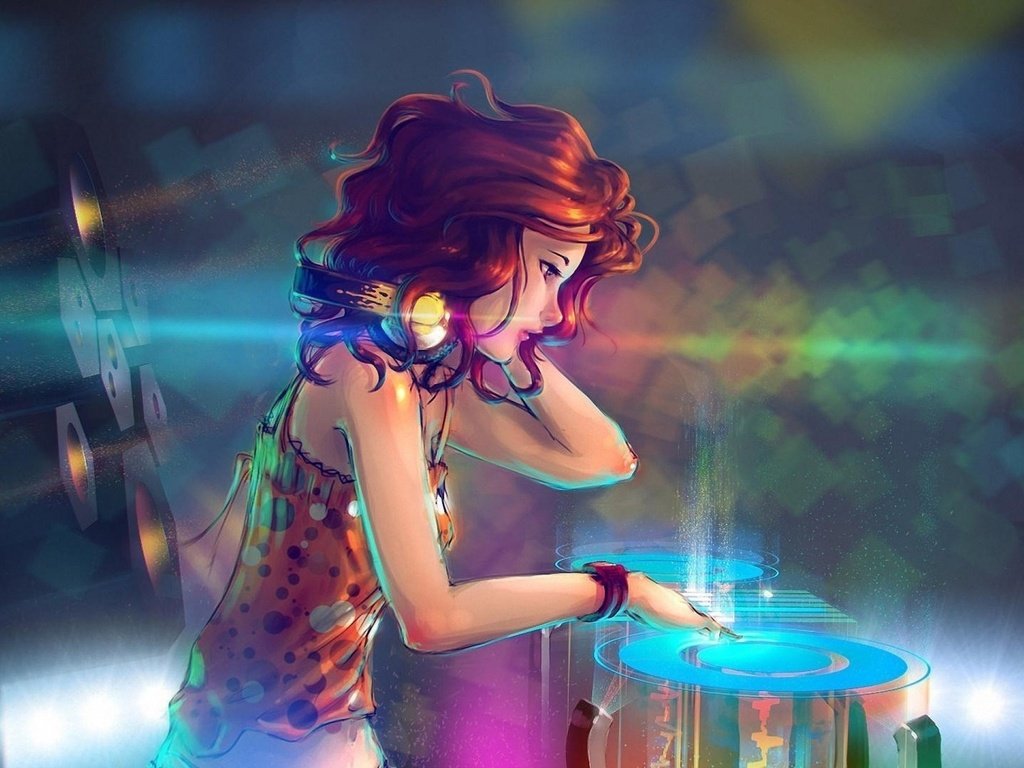 Обои девушка, музыка, наушники, диджей, girl, music, headphones, dj разрешение 2560x1440 Загрузить