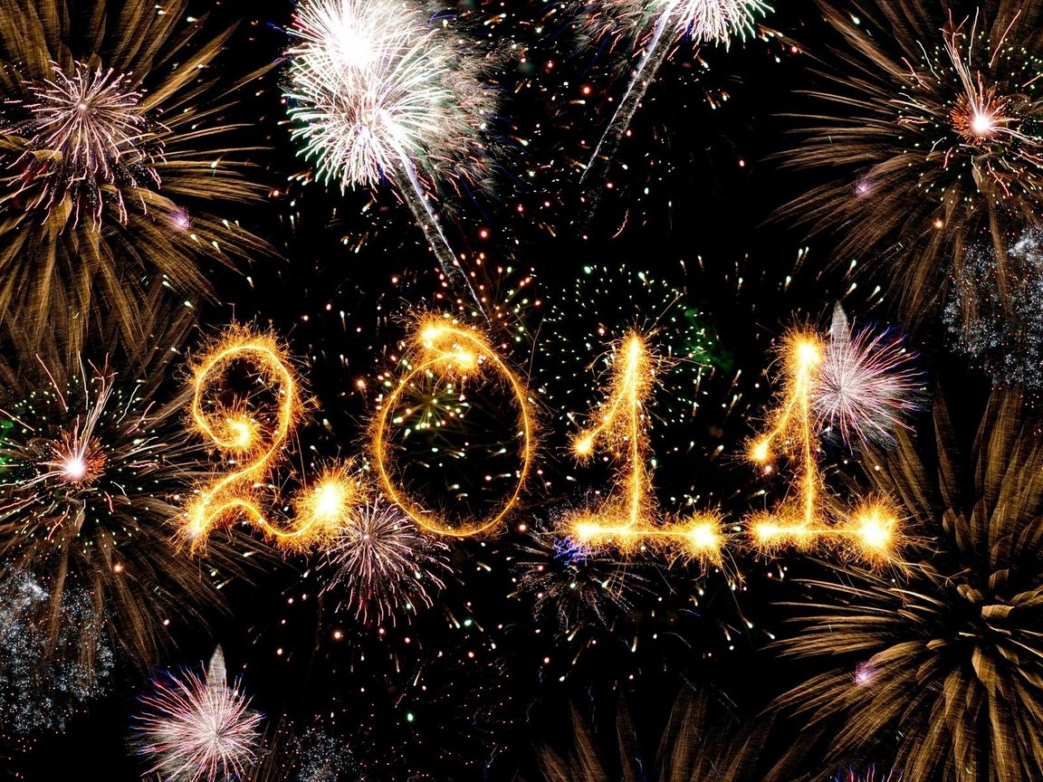Обои 2011 год, небо, ночь, новый год, салют, цифры, праздник, фейерверк, дата, 2011, the sky, night, new year, salute, figures, holiday, fireworks, date разрешение 1920x1200 Загрузить