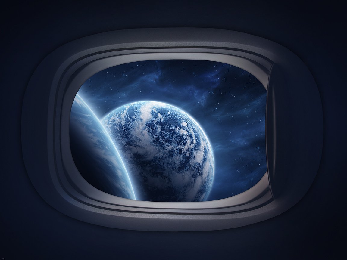 Обои окно, маленькое, видно космос, window, small, you can see the space разрешение 1920x1200 Загрузить