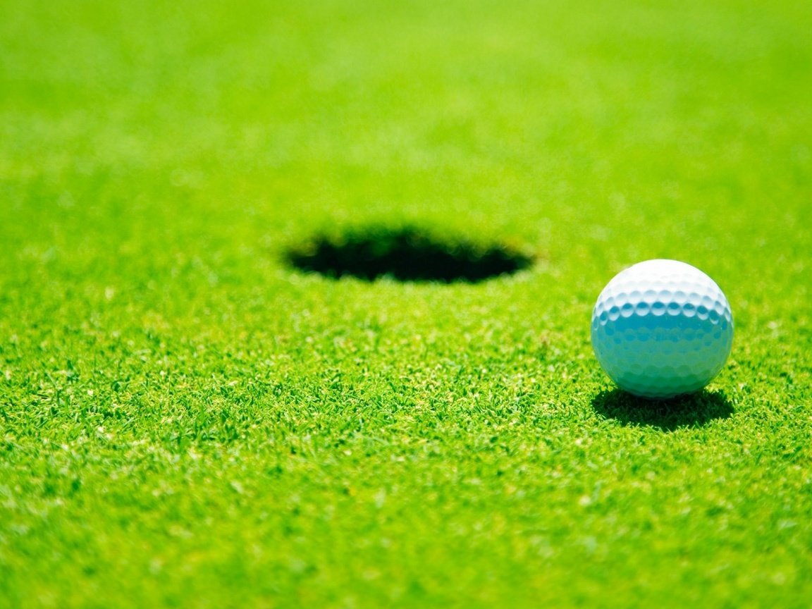 Обои поле, гольф, мячик, газон, лунка, field, golf, the ball, lawn, hole разрешение 1920x1080 Загрузить