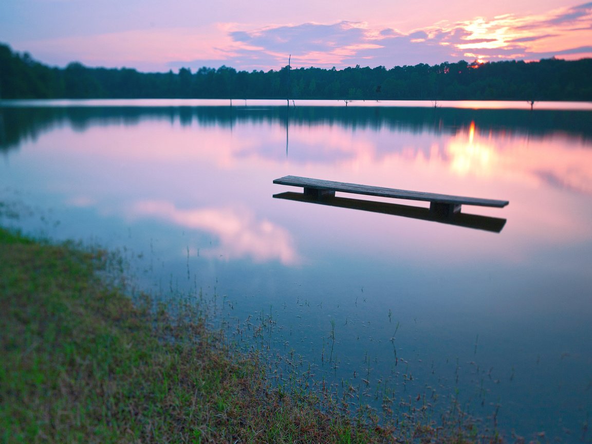 Обои озеро, природа, закат, гладь, lake, nature, sunset, surface разрешение 1920x1200 Загрузить