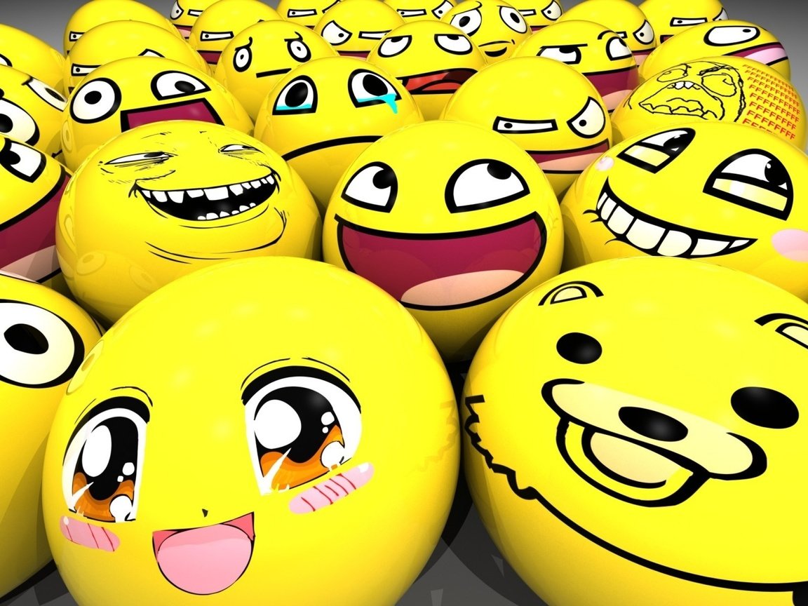 Обои смайлы, шары, кавай, smiles, balls, kawai разрешение 2560x1600 Загрузить