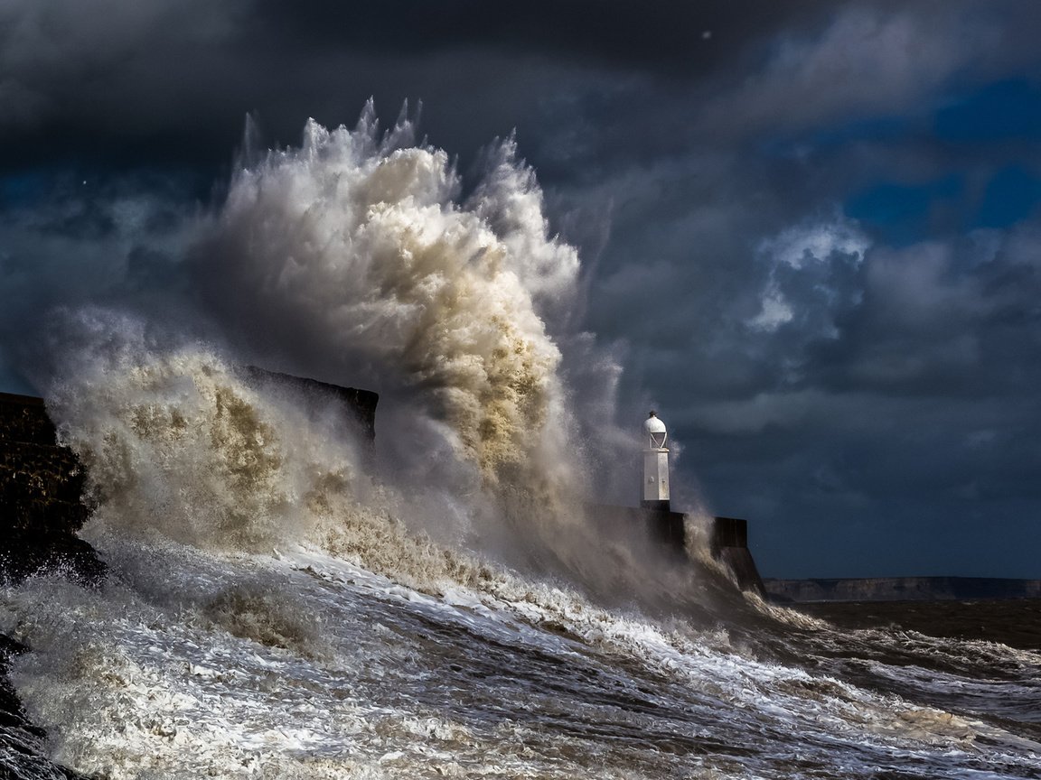 Обои природа, пейзаж, море, маяк, волна, океан, шторм, nature, landscape, sea, lighthouse, wave, the ocean, storm разрешение 1920x1200 Загрузить