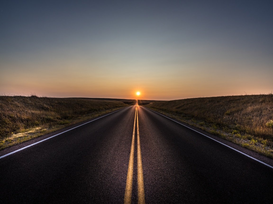 Обои небо, дорога, закат, пейзаж, асфальт, the sky, road, sunset, landscape, asphalt разрешение 6016x4016 Загрузить