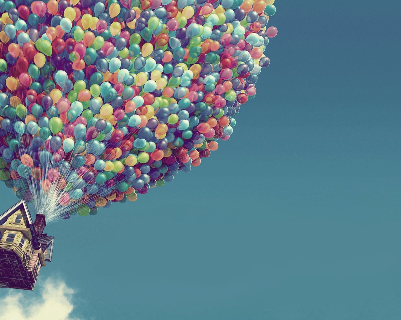 Обои шарики, дом, воздушные шары, вверх, balls, house, balloons, up разрешение 1920x1200 Загрузить