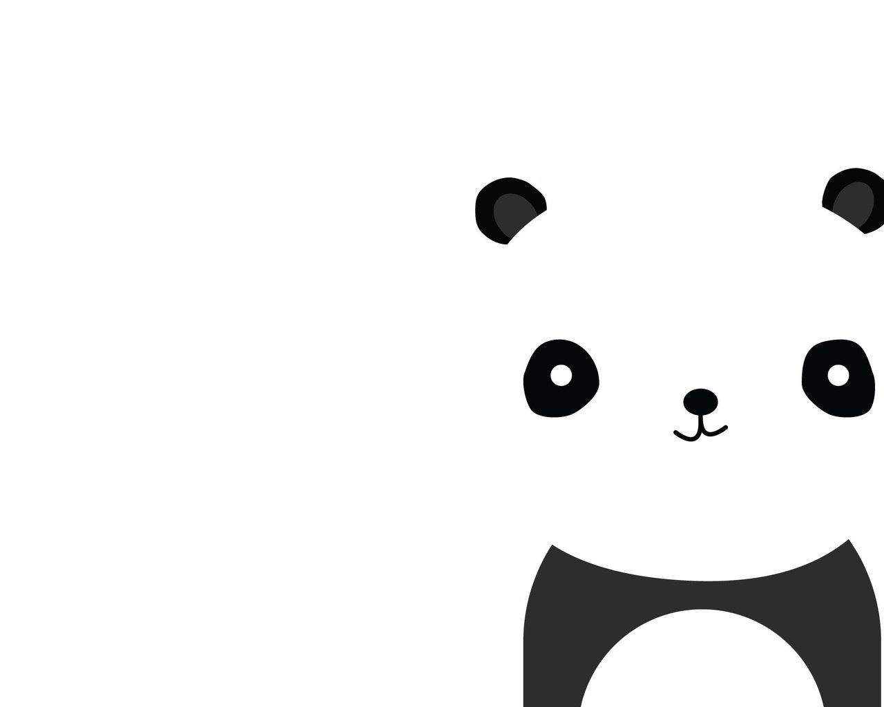 Обои улыбка, панда, черный, белый, минимализм, smile, panda, black, white, minimalism разрешение 2560x1600 Загрузить