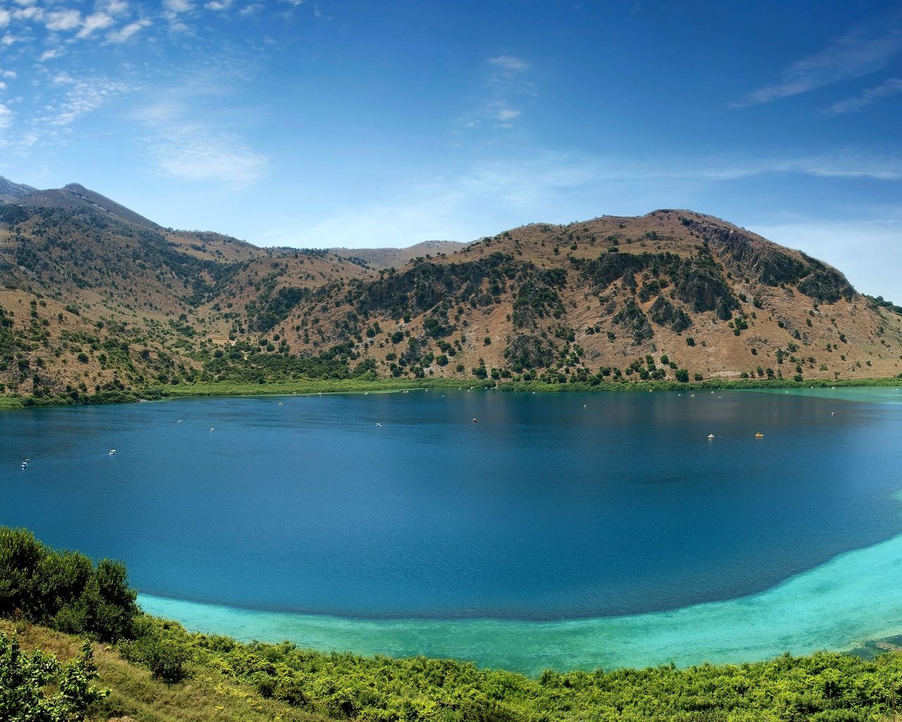 Обои озеро, достопримечательность, курна, крита, lake, attraction, cournot, crete разрешение 2560x1600 Загрузить
