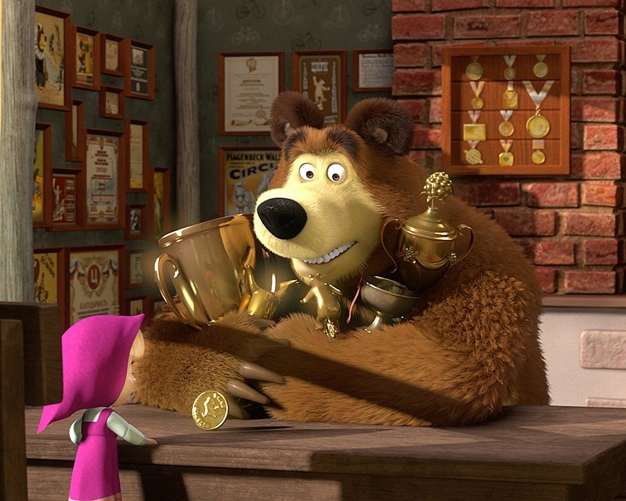 Обои маша и медведь, masha and the bear разрешение 1920x1080 Загрузить