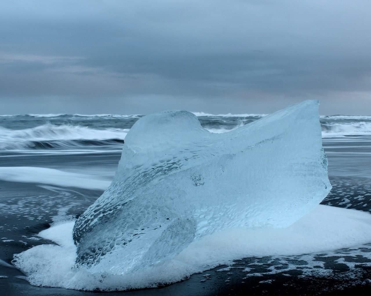 Обои берег, волны, лёд, холод, shore, wave, ice, cold разрешение 1920x1200 Загрузить