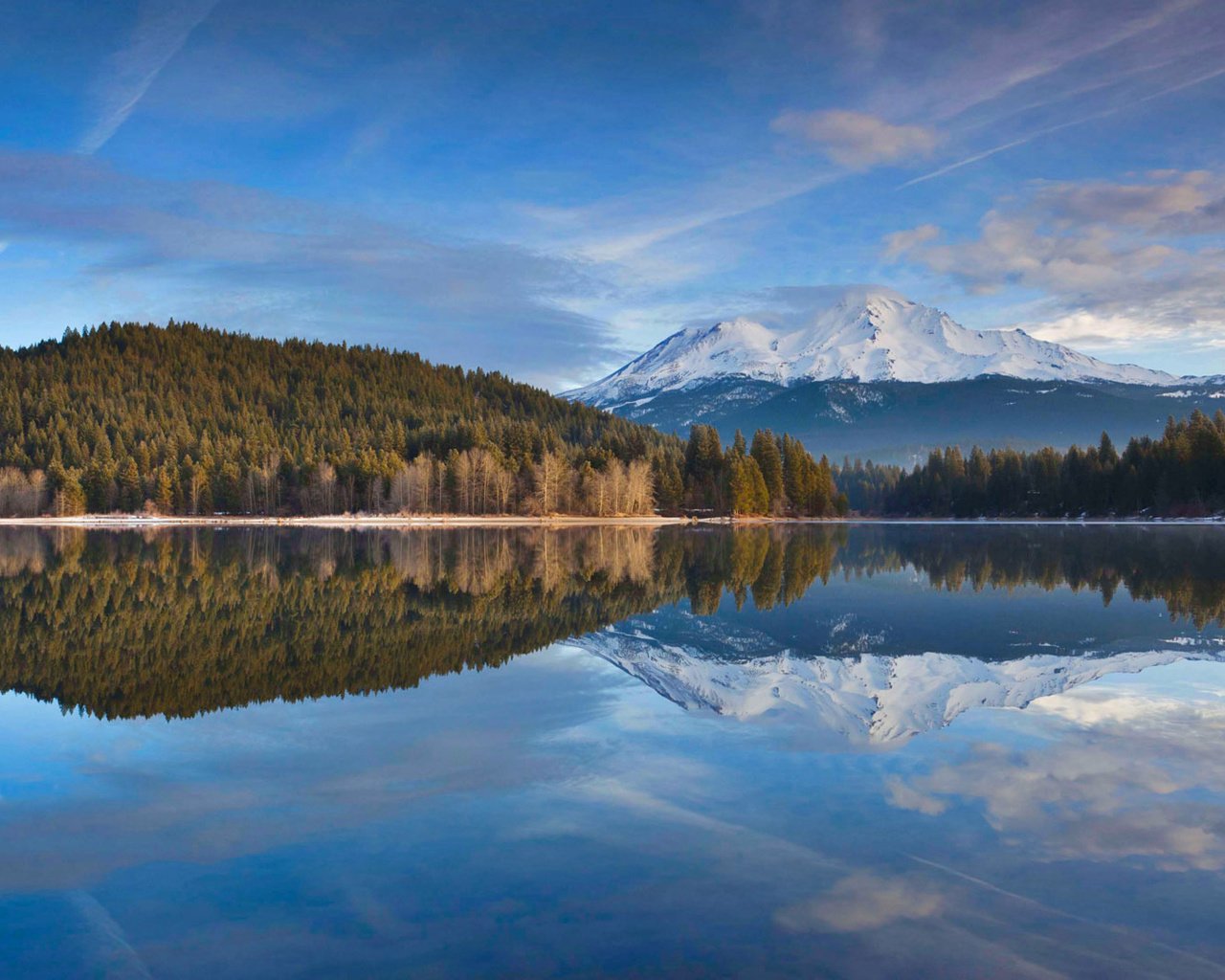 Обои отражение, сша, калифорния, озеро сиския, гора шаста, reflection, usa, ca, lake siskiyou, mount shasta разрешение 1920x1080 Загрузить