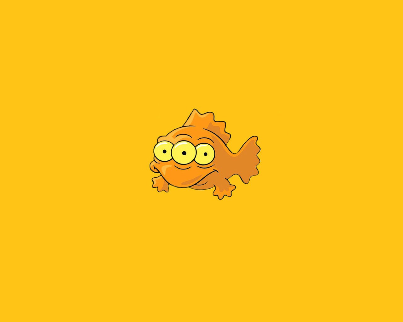 Обои минимализм, апельсин, рыба, симпсоны, simpsons, три глаза, minimalism, orange, fish, the simpsons, three eyes разрешение 1920x1200 Загрузить