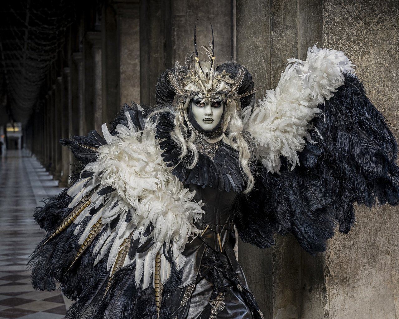 Обои маска, перья, костюм, карнавал, mask, feathers, costume, carnival разрешение 2048x1367 Загрузить