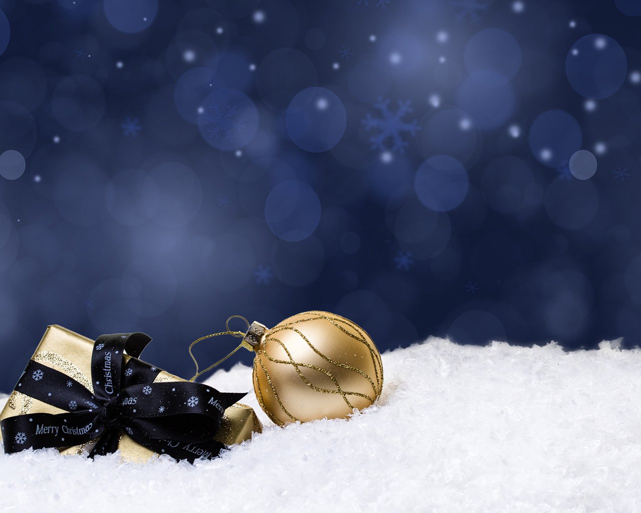 Обои снег, новый год, подарки, шар, рождество, snow, new year, gifts, ball, christmas разрешение 1920x1200 Загрузить